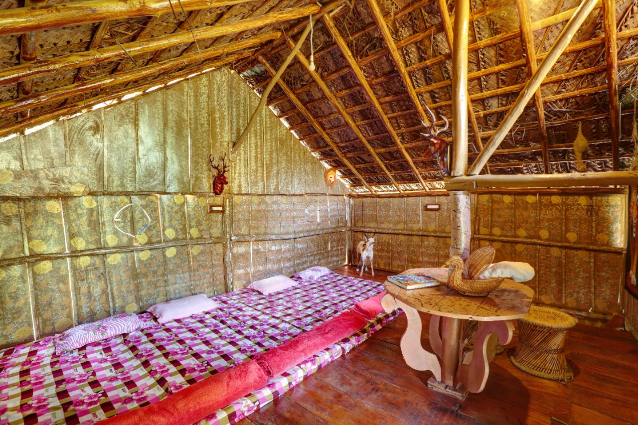 Cottage loft with mattresses