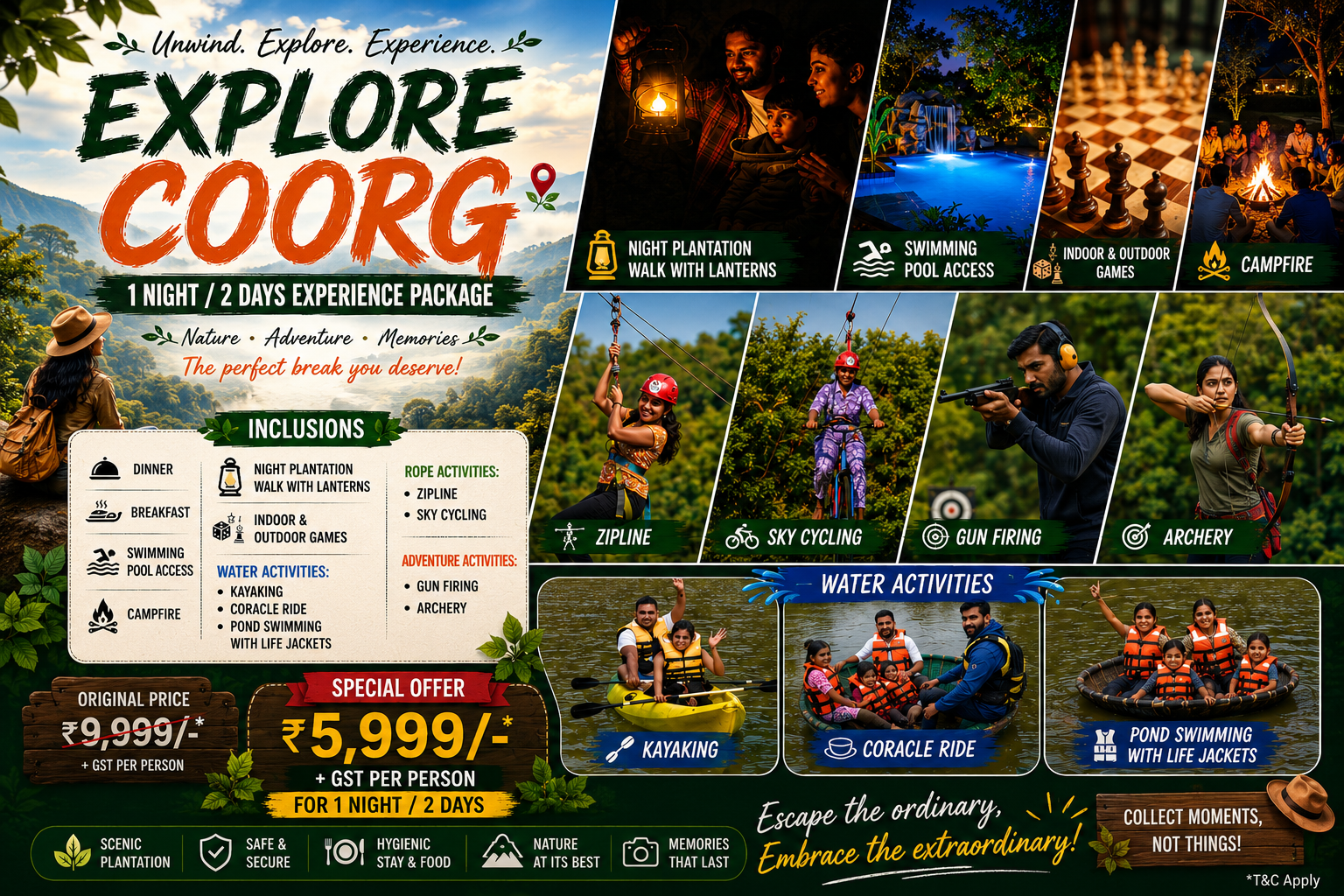 Explore Coorg — 1 Night / 2 Days package at Evergreen County